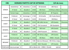 Horaris 3 i 4 de Març de 2018