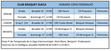 Horaris 26 i 27 de Maig 2018